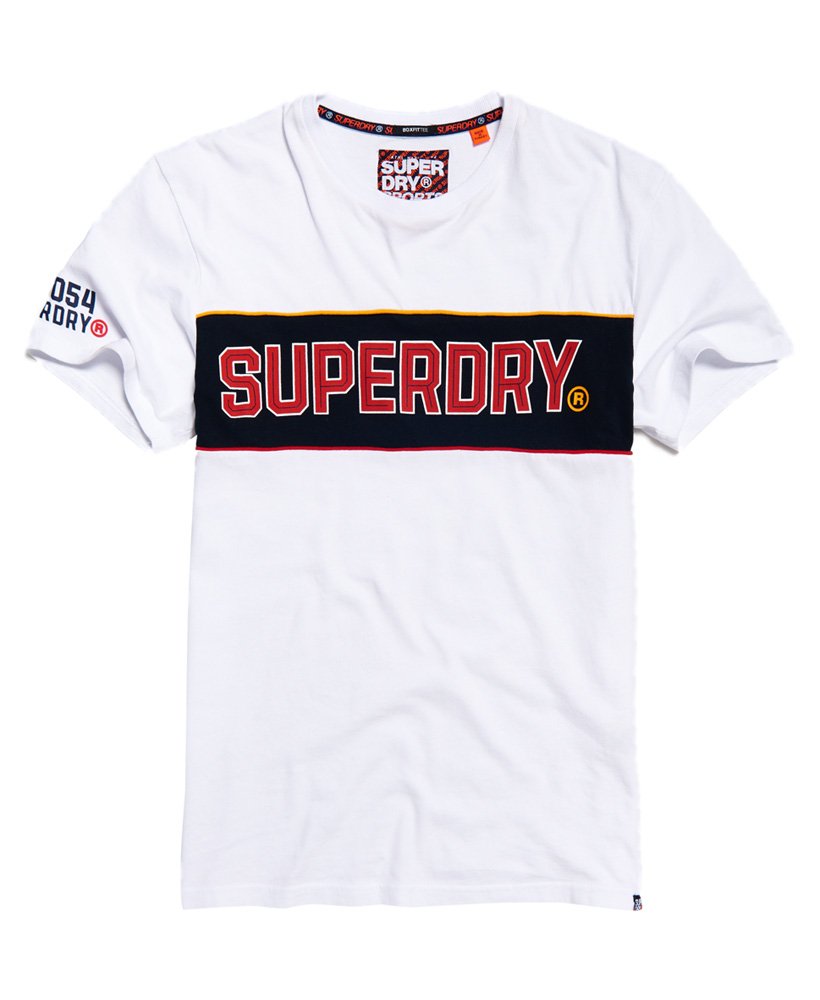 Mens - Retro Stripe Box Fit T-Shirt in Optic | Superdry UK