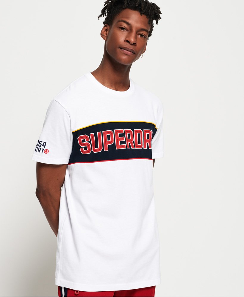 Mens - Retro Stripe Box Fit T-Shirt in Optic | Superdry UK