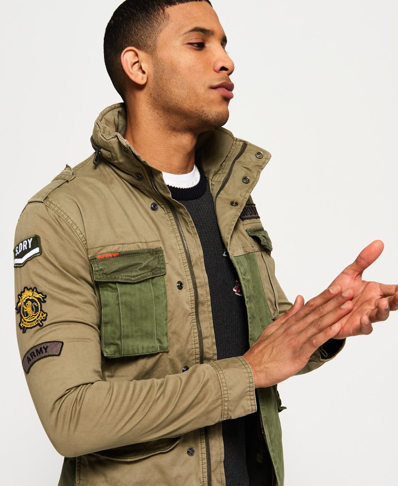 Surgery Glue ourselves Mens - Rookie Mixed Military Jacket in Green | Superdry