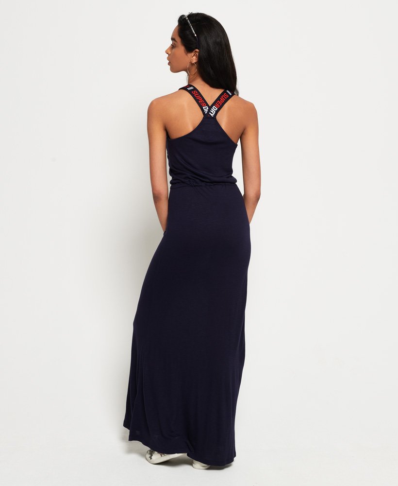 Womens - Tri Colour Strap Maxi Dress in Navy | Superdry UK