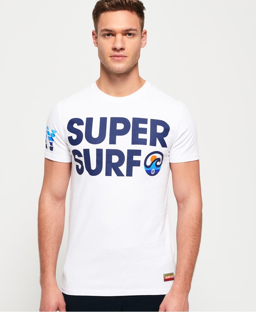 Men's Super Surf T-Shirt in Optic | Superdry US