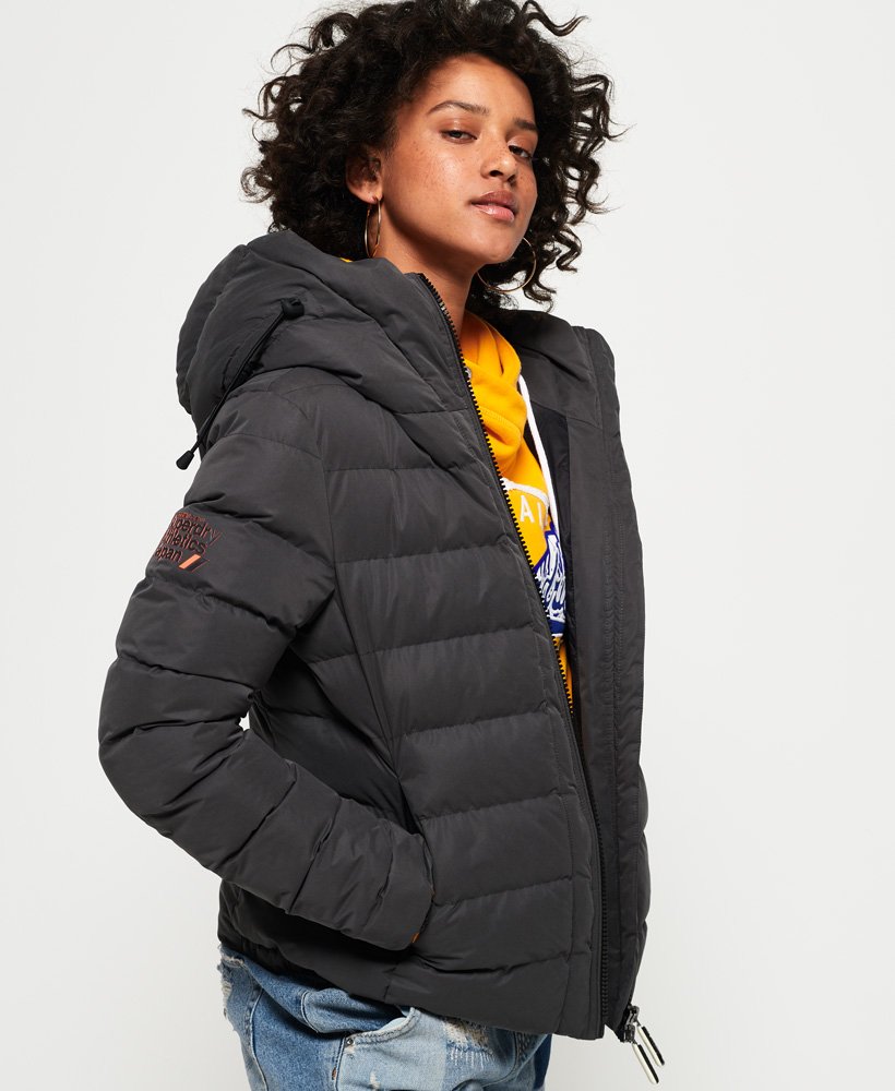 Womens - SDX Arctic Hood Jacket in Charcoal | Superdry UK