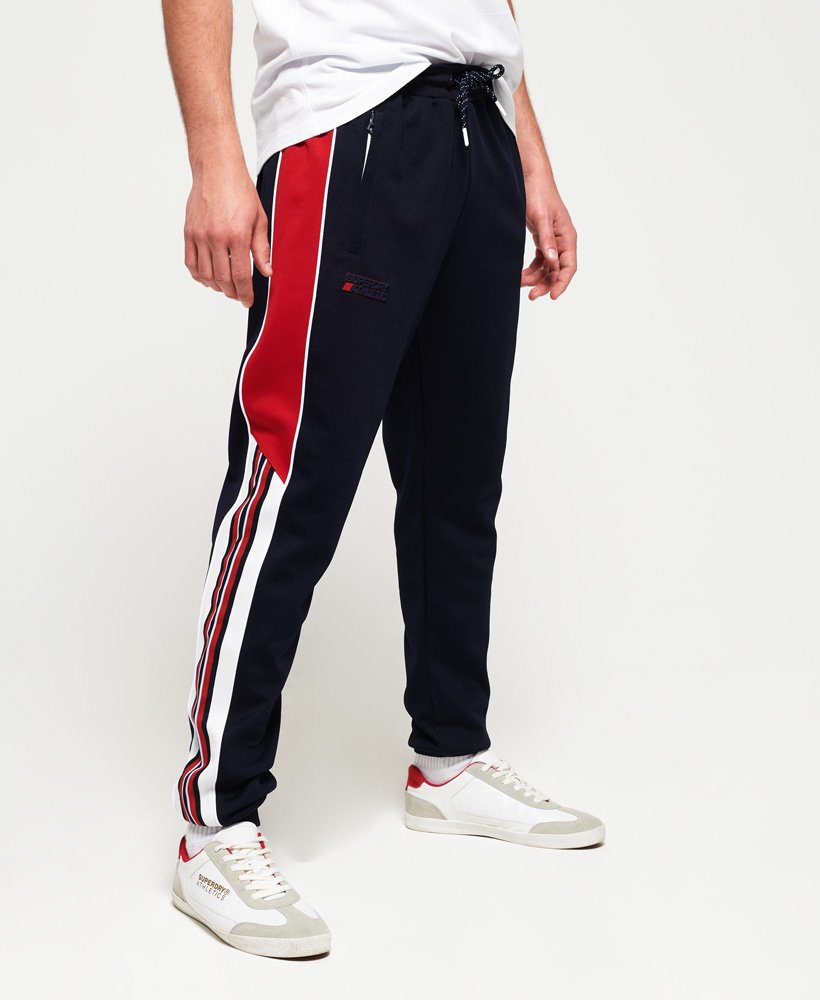 Mens - SD Tricot Blocked Track Pants in Track Navy/track Red | Superdry