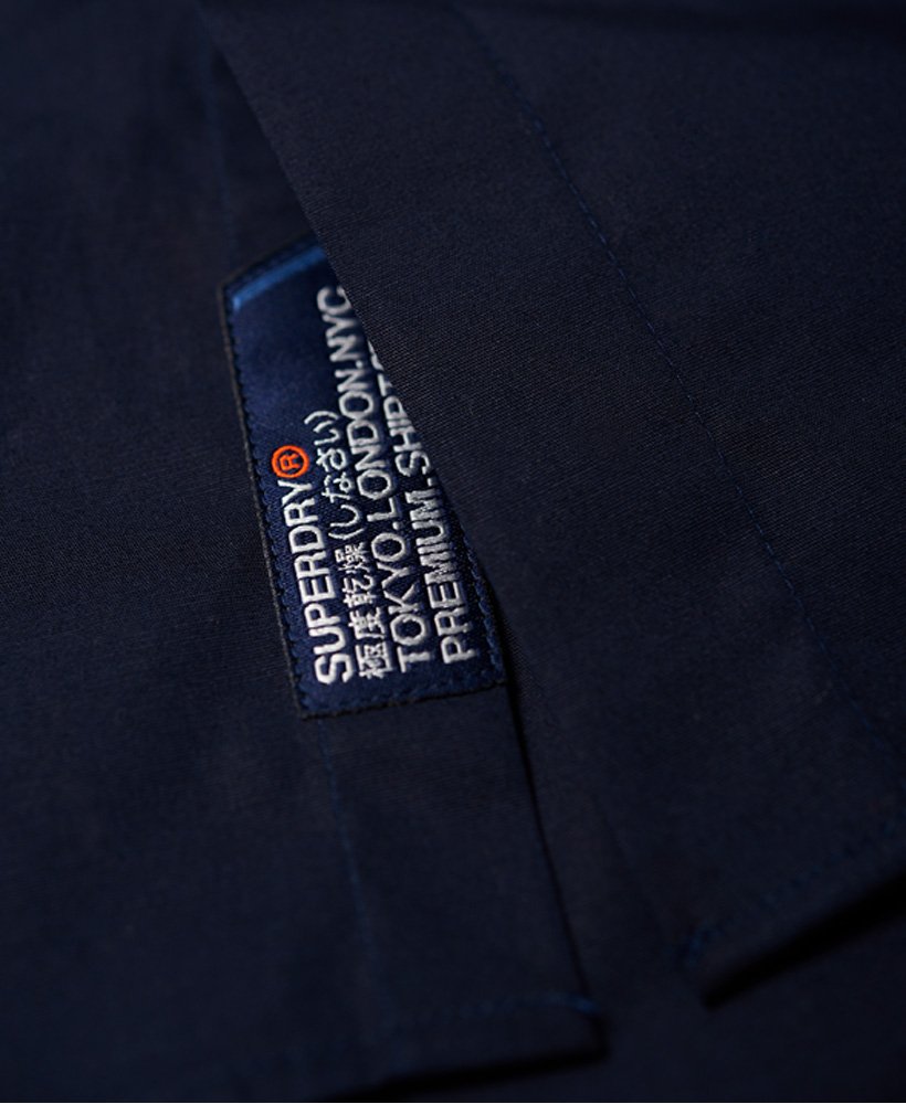 Mens - Tailored Slim Long Sleeved Shirt in Navy | Superdry