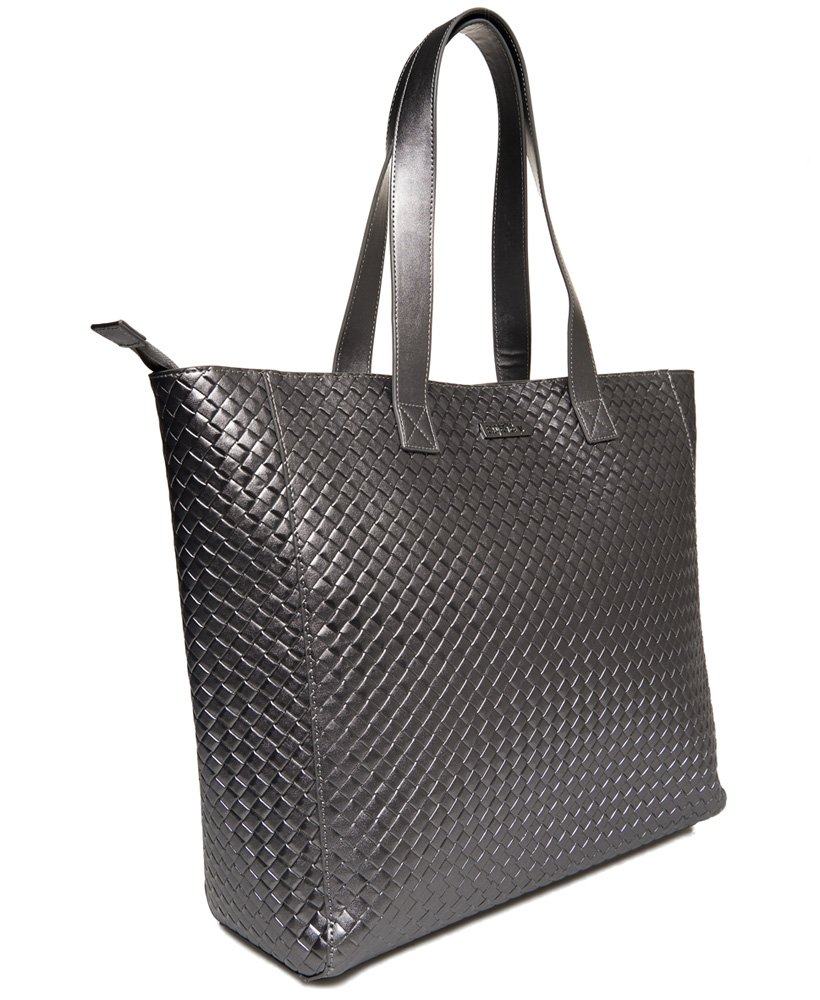 Womens - Elaina Lattice Tote Bag in Metallic Pewter | Superdry IE