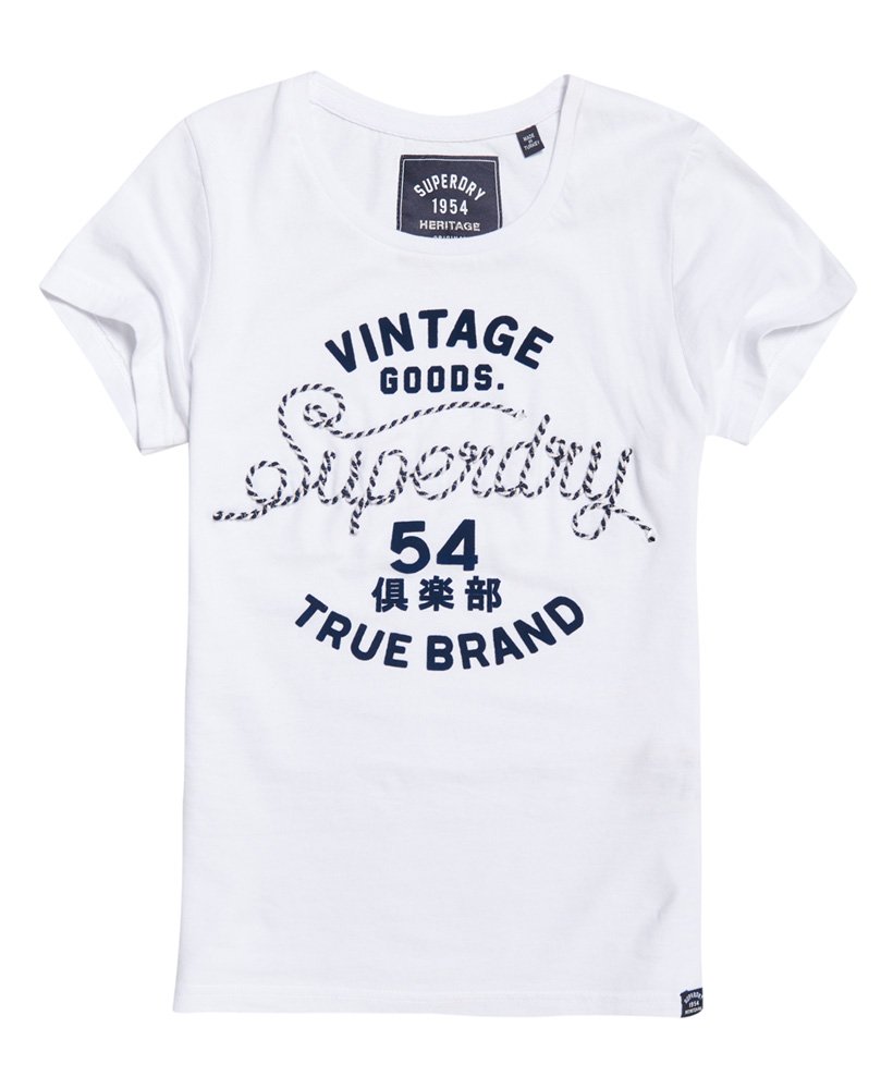 Womens - Rope Applique T-Shirt in Optic | Superdry UK