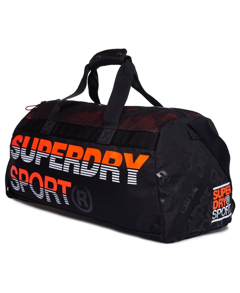 Mens - Lineman Skate Barrel Bag in Black/hazard Orange | Superdry