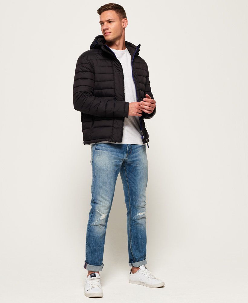 Men's - Fuji Double Zip Hooded Jacket in Black | Superdry UK