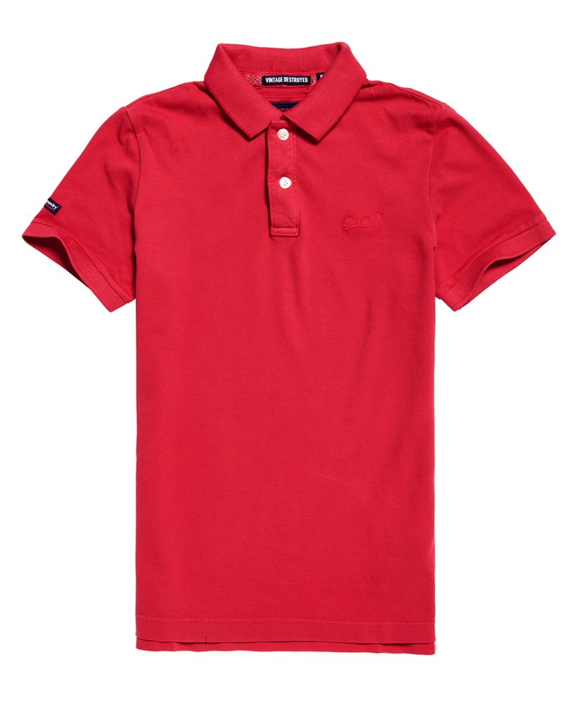 Superdry Vintage Destroyed Pique Polo Shirt - Men's Polo Shirts