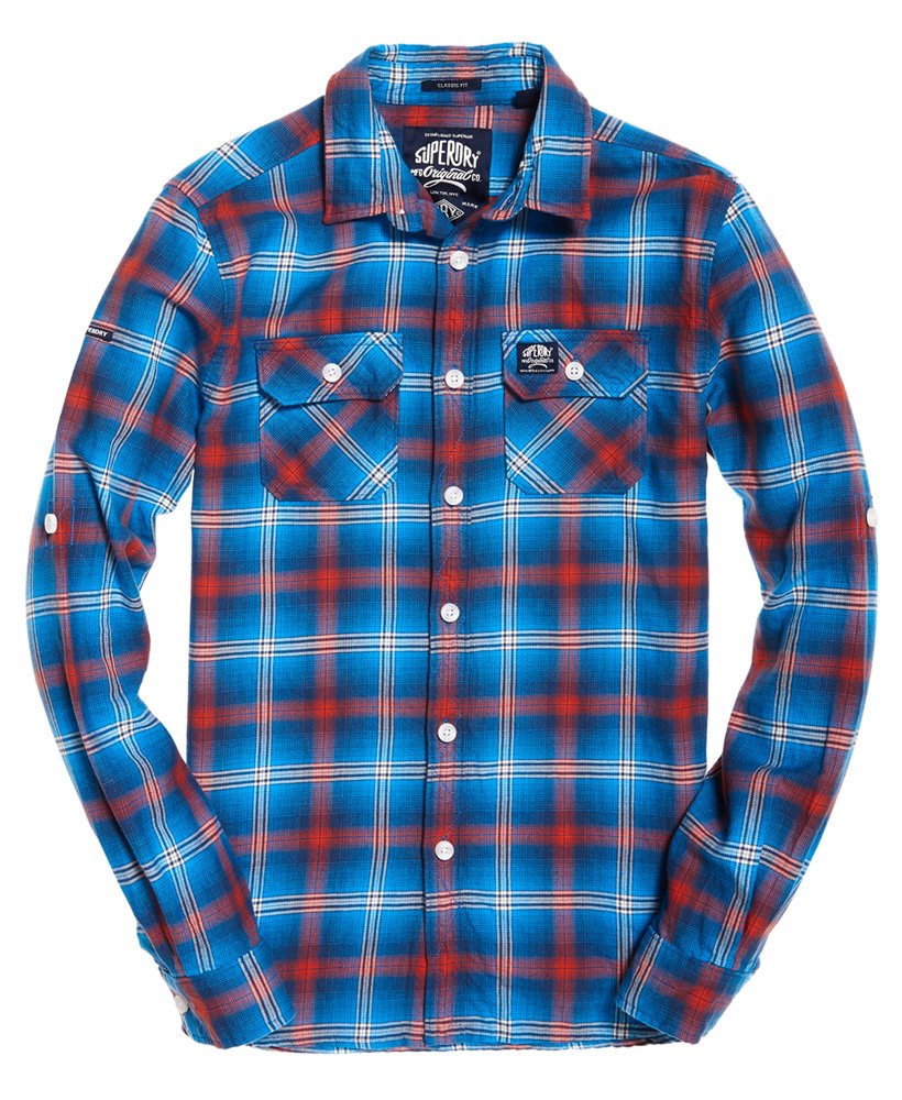 Men's - Lumberjack Lite Shirt in Haze Blue Check | Superdry UK