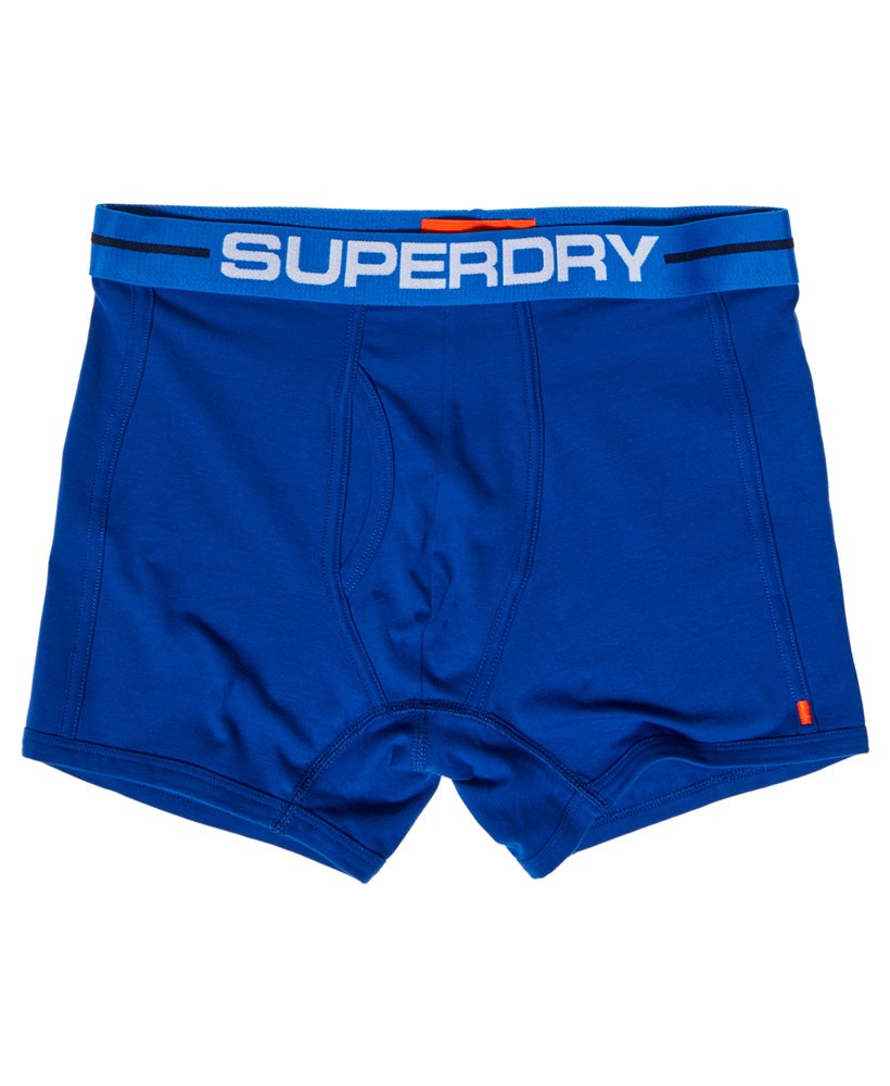Mens - Sport Boxers Double Pack in Regal Blue/bright State Green | Superdry