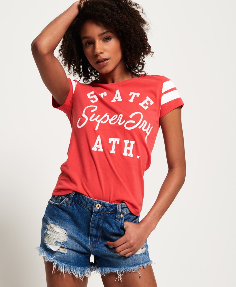 Women's Varsity State T-Shirt in Tri Red | Superdry US