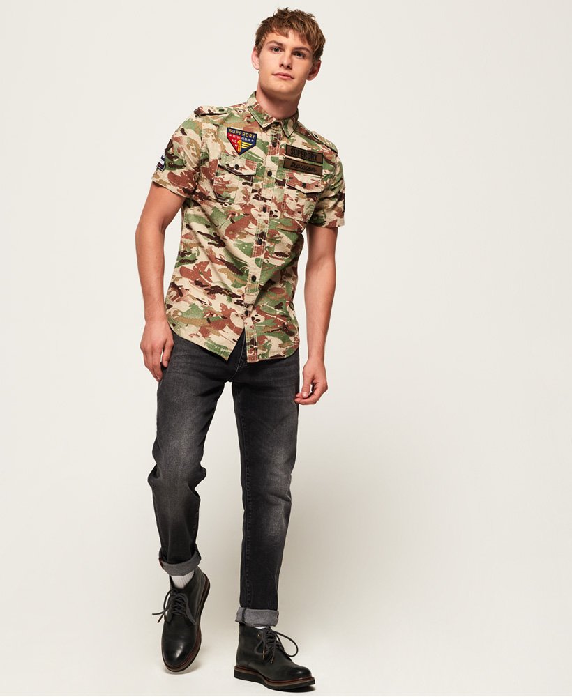 Men's - Army Tropics Short Sleeve Shirt in Desert Camo Splat | Superdry UK