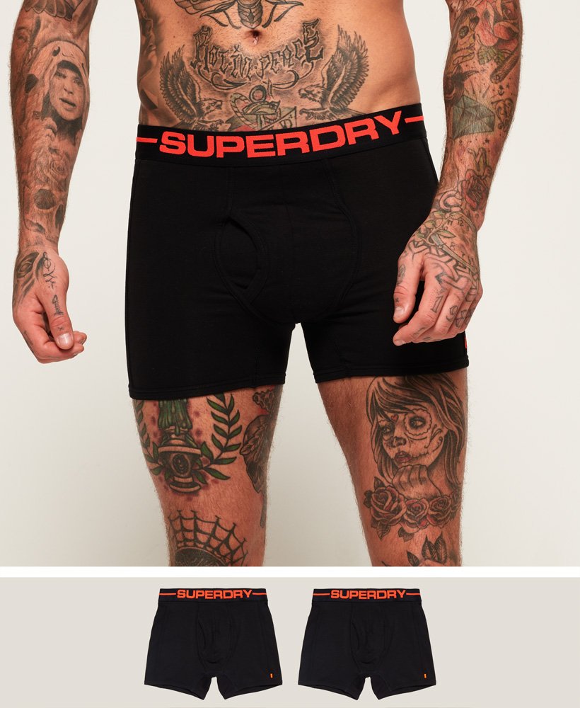 Superdry Black Sport Boxer Double Pack