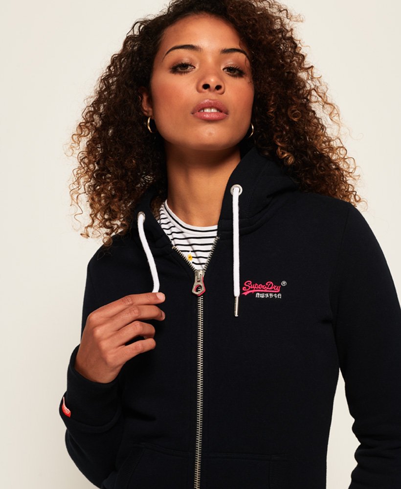 womens navy zip hoodie