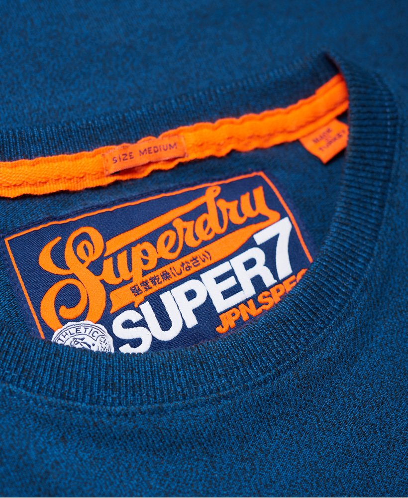 Mens - Super 7 Tri T-Shirt in Peppered Blue Grit | Superdry