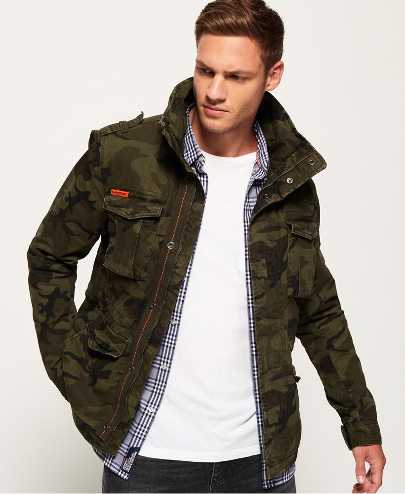 Men's - Classic Rookie Military Jacket in Hurricane Camo | Superdry UK