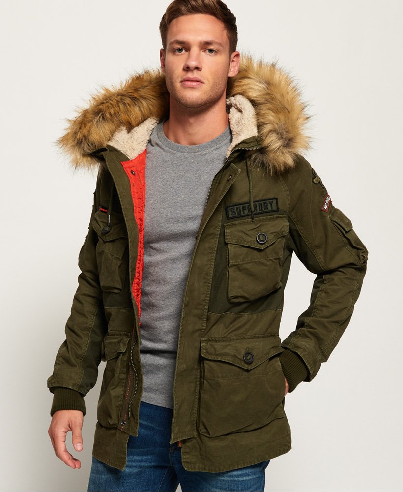 Mens - Rookie Heavy Weather Parka Jacket in Dirty Khaki | Superdry