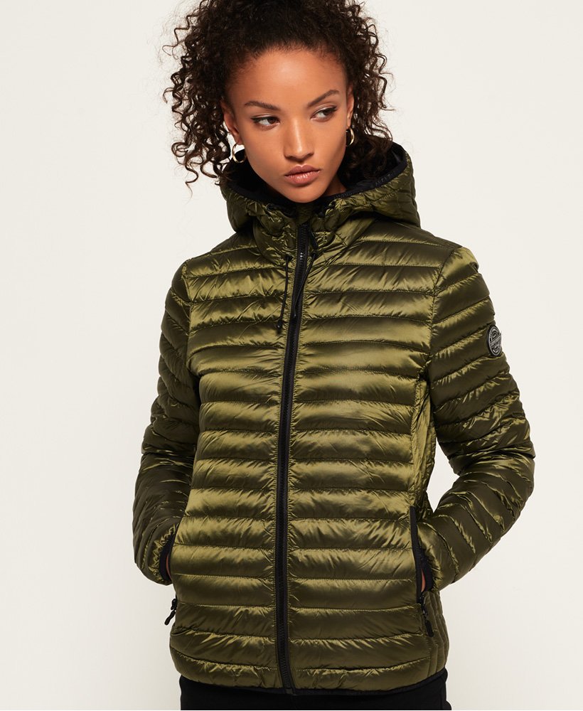 superdry core down hooded jacket