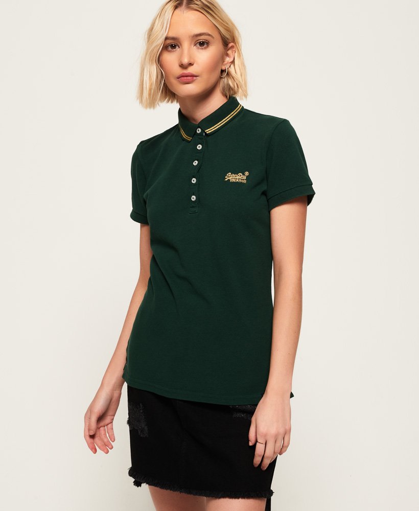 Womens - Classic Polo Top in Green | Superdry UK