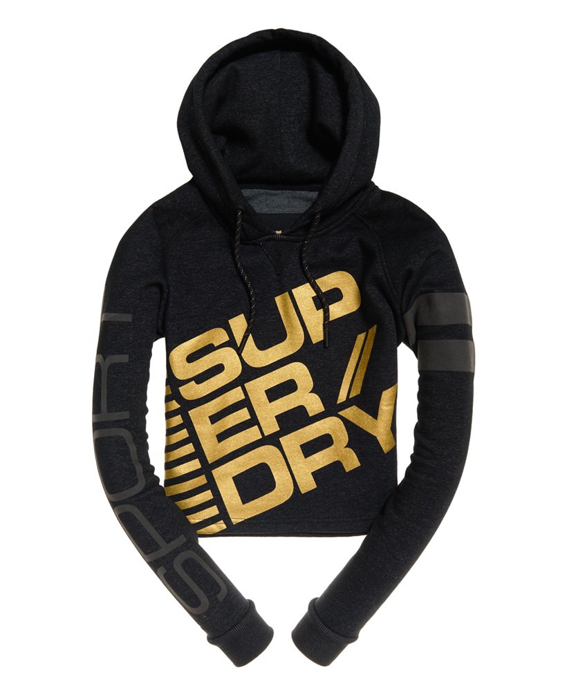 black and gold superdry hoodie