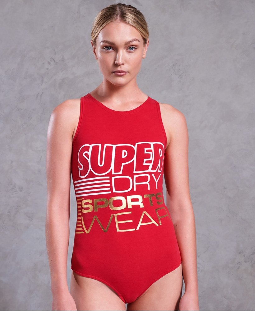 Womens Street Sport Diagonal Bodysuit In Red Superdry Uk