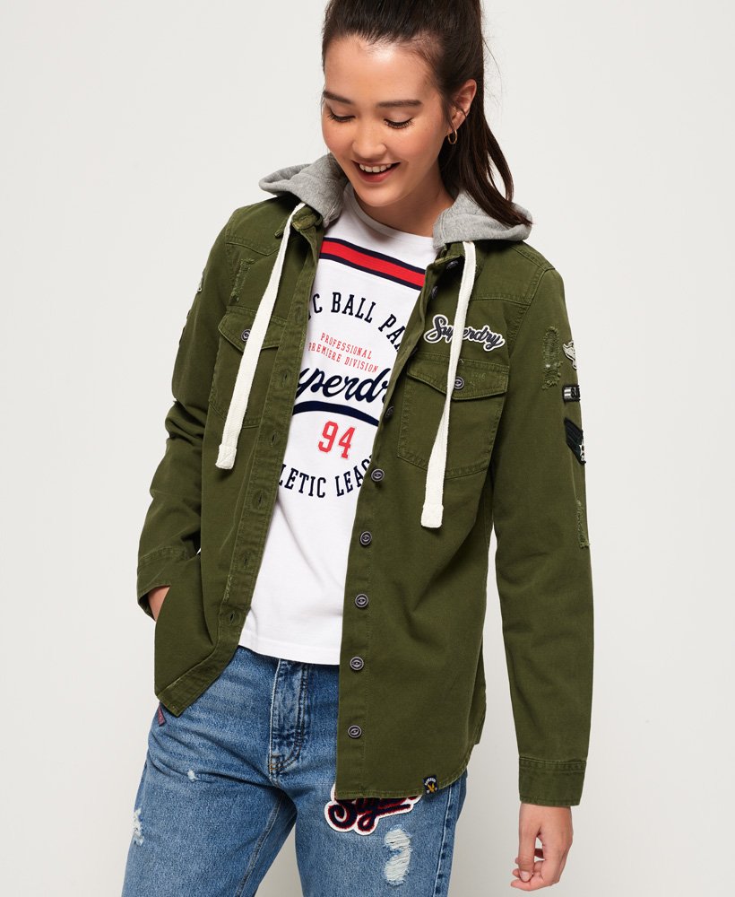 Superdry Maddie Hooded Shirt - Womens Sale - all sites - Shirts