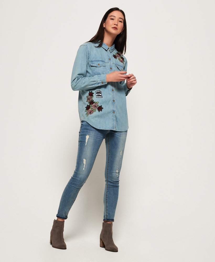 superdry womens denim shirt