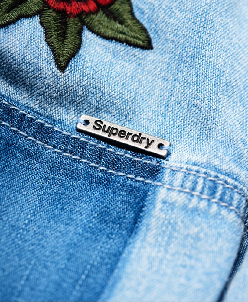 superdry oversized denim shirt dress