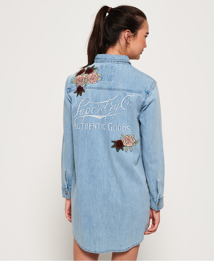 superdry oversized denim shirt dress