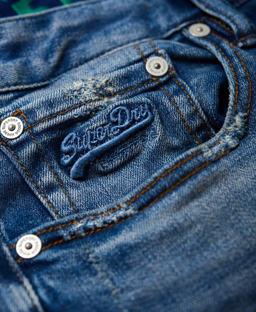 Mens - Tyler Slim Jeans in Vicious Blue Rip | Superdry UK