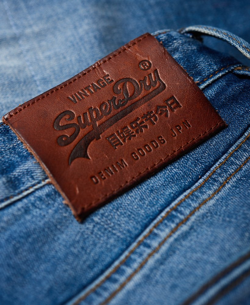 Mens - Tyler Slim Jeans in Vicious Blue Rip | Superdry UK