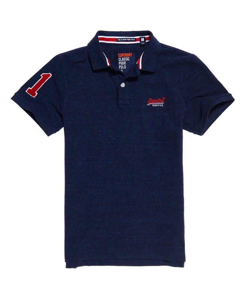 Men's Classic Pique Polo Shirt in Montana Blue Grit | Superdry US