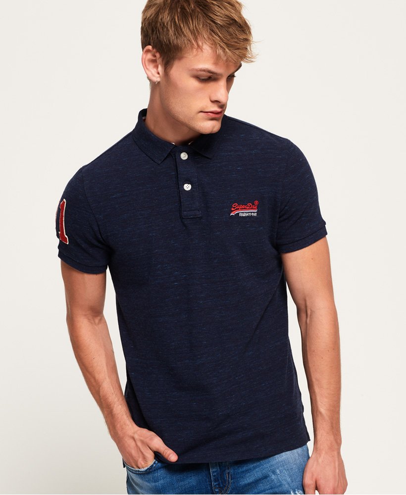 Men's Classic Pique Polo Shirt in Montana Blue Grit | Superdry US