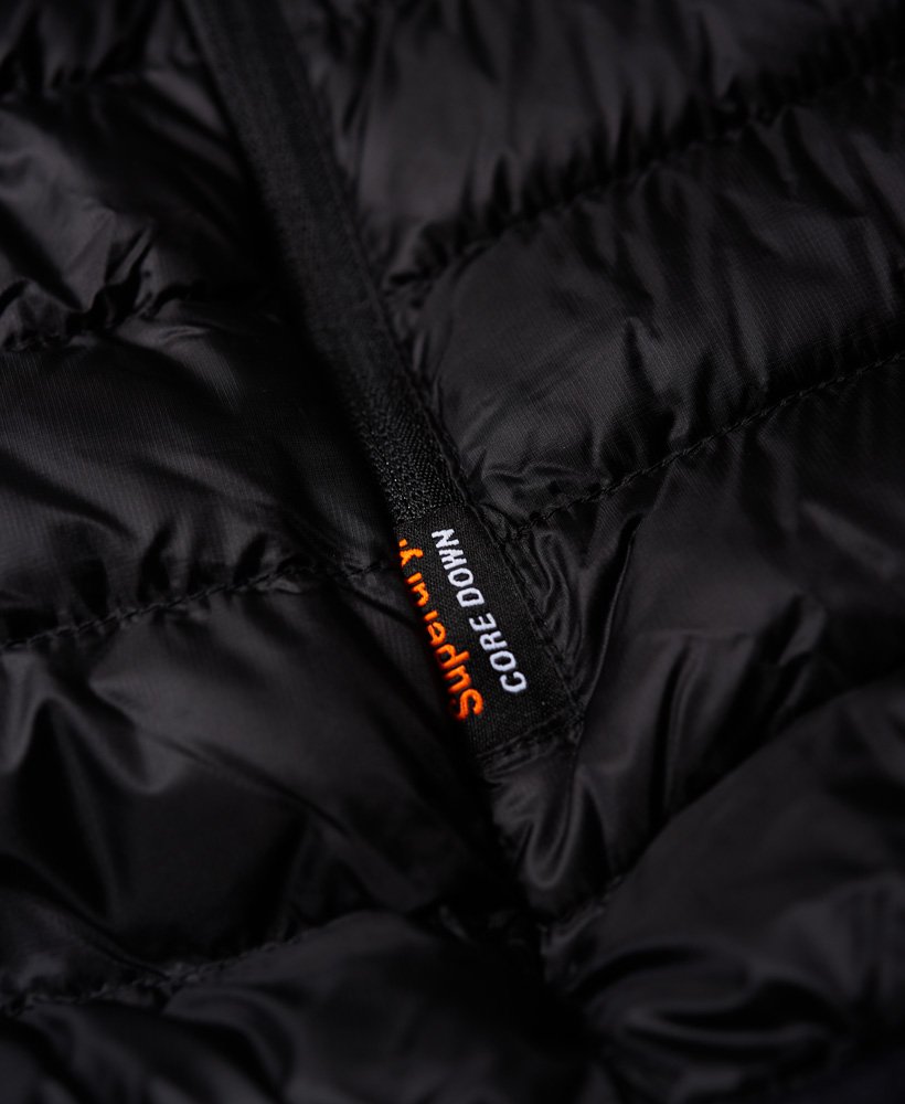 Men's - Core Down Hooded Jacket in Black | Superdry UK