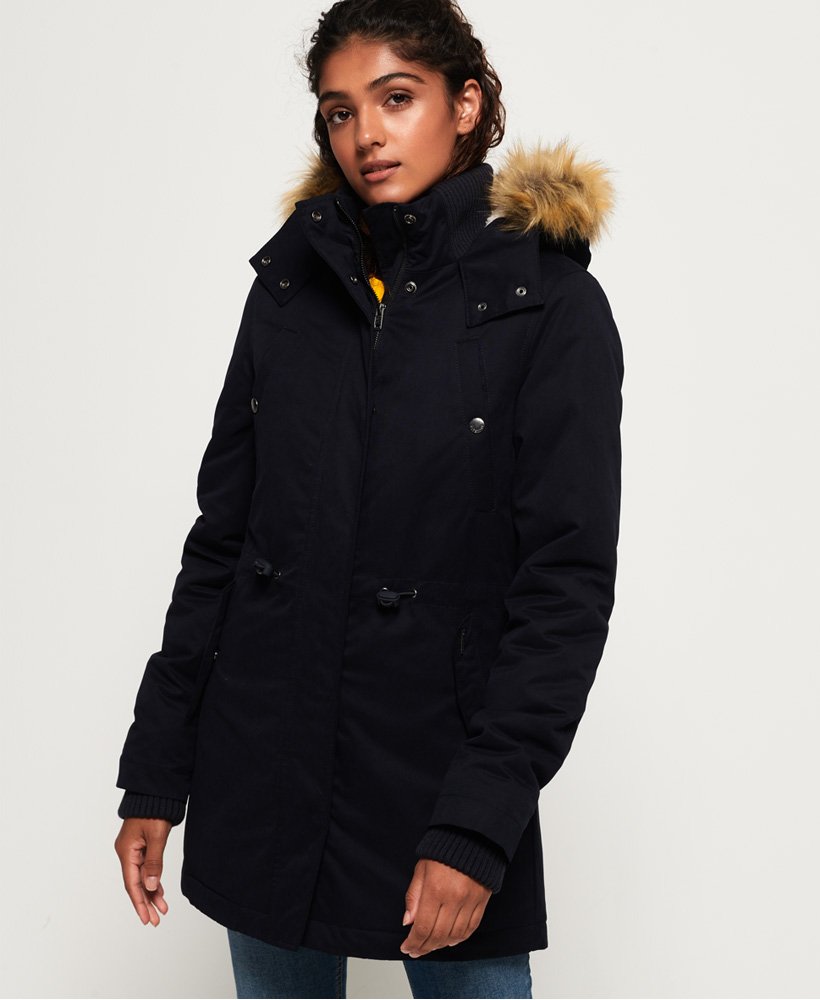 Womens - Model Microfibre Jacket in Super Dark Navy | Superdry UK