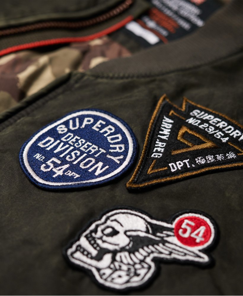 Men's - Limited Issue Flight Bomber Jacket in Washed Khaki | Superdry UK