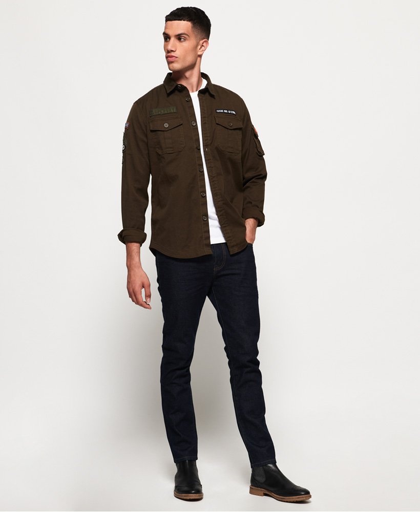 Men's - Trail Shirt in Cavalry Green Twill | Superdry UK