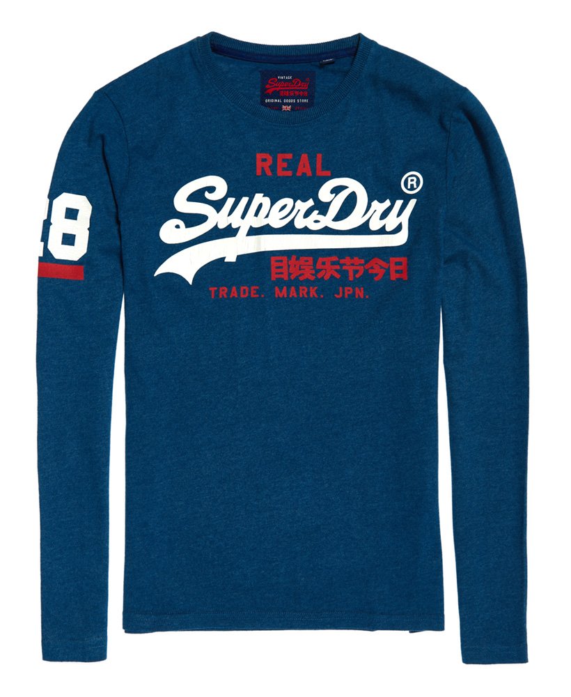 Mens - Vintage Logo Duo T-Shirt in Winter Blue Marl | Superdry