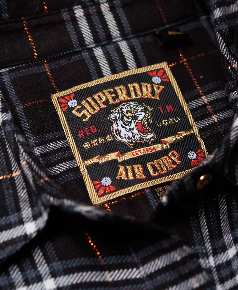 Womens - Aria Check Shirt in Black | Superdry