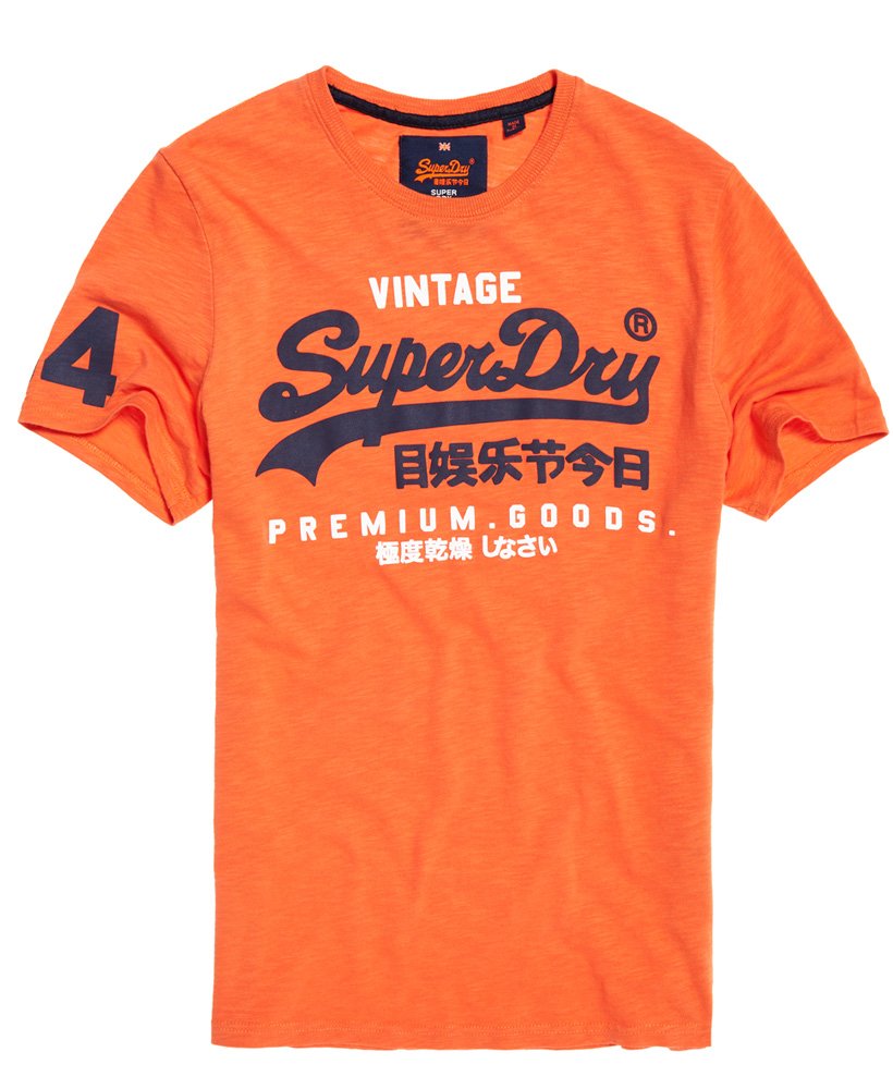 Hombre – Camiseta Premium Goods Duo en Naranja Frontera Superdry ES