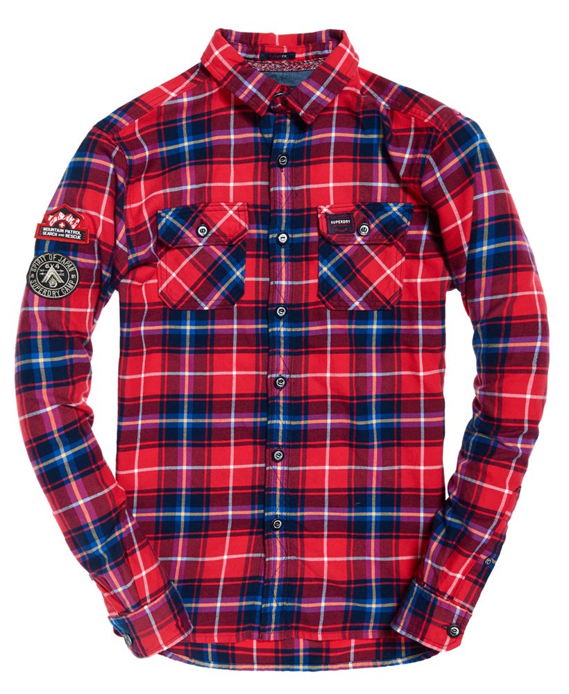Men's Lumberjack Lite Shirt in Burnt Scrub Red Check | Superdry US