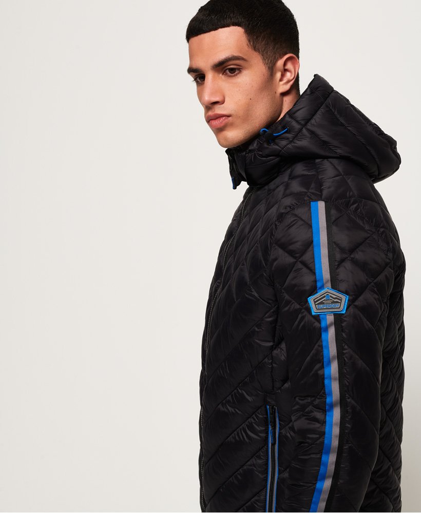 Mens - Quilt Fade Fuji Jacket in Black/cobalt | Superdry