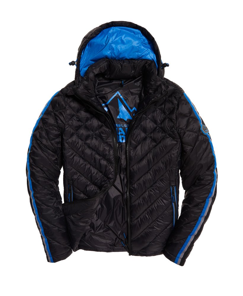 Men's - Quilt Fade Fuji Jacket in Black/cobalt | Superdry UK