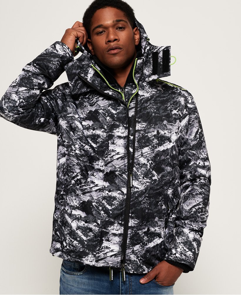 Superdry hooded arctic print pop zip windcheater Clearance
