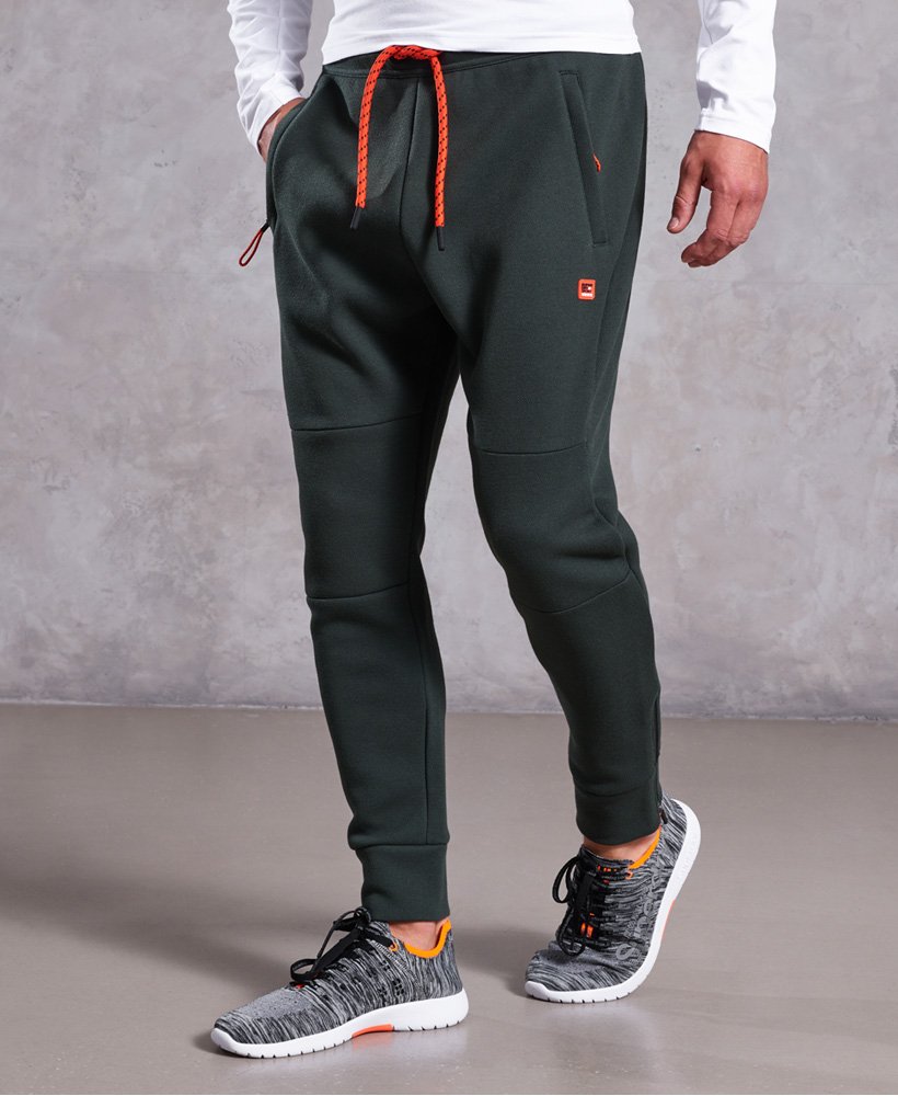 Mens - Gym Tech Pique Joggers in Olive | Superdry