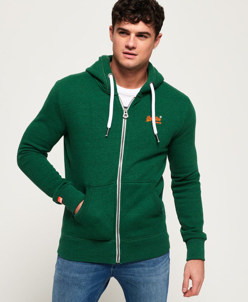 green zip hoodie mens
