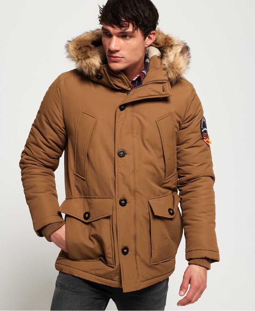 Superdry Parka Con Capucha De Piel Sintética Everest Marrón - textil Parkas  Hombre 122,95 €