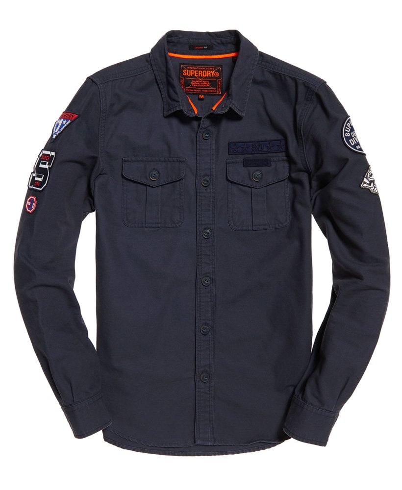 Mens - Miltary Storm Shirt in Airforce Grey | Superdry