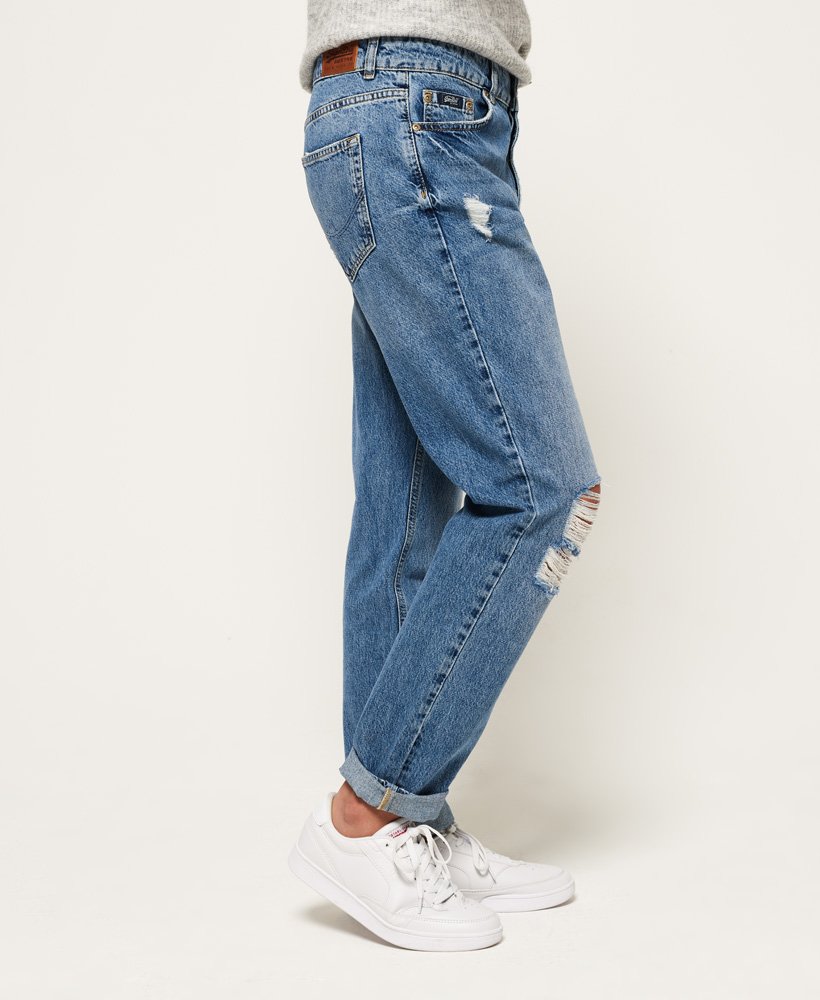 Womens - Harper Boyfriend Jeans in Street Blue | Superdry UK